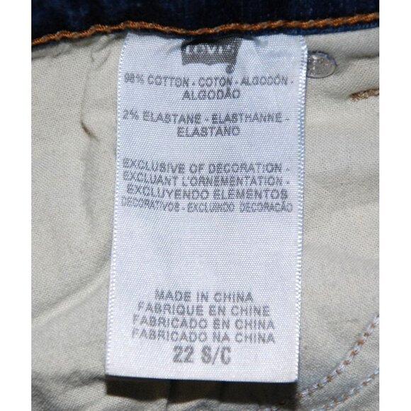 Levi's 512 Blue Jeans Size 22 Short Perfectly Shaping Bootcut Studded Stretch - Picture 9 of 10